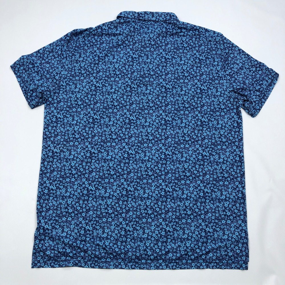US Open LACC 123rd Golf Polo Shirt Mens XL Blue Floral Performance Short Sleeve - Picture 8 of 9